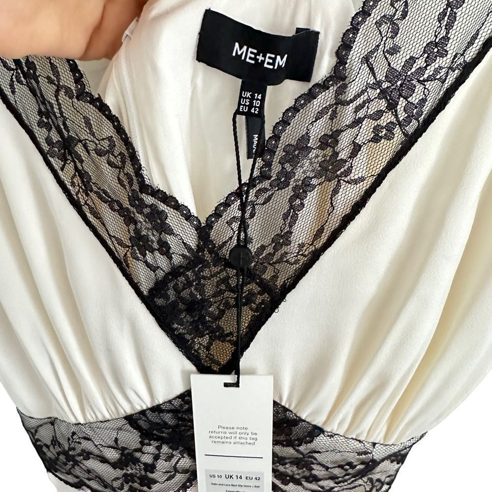 ME+EM Satin And Lace Full-Length Slip Dress - Picture 8 of 12
